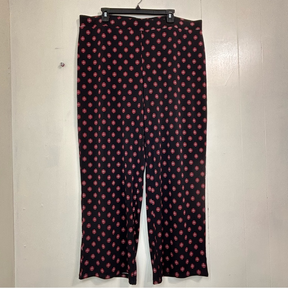 Investments Soft Separates Wine Black Pull On Wide Leg Palazzo Pants Size XL.